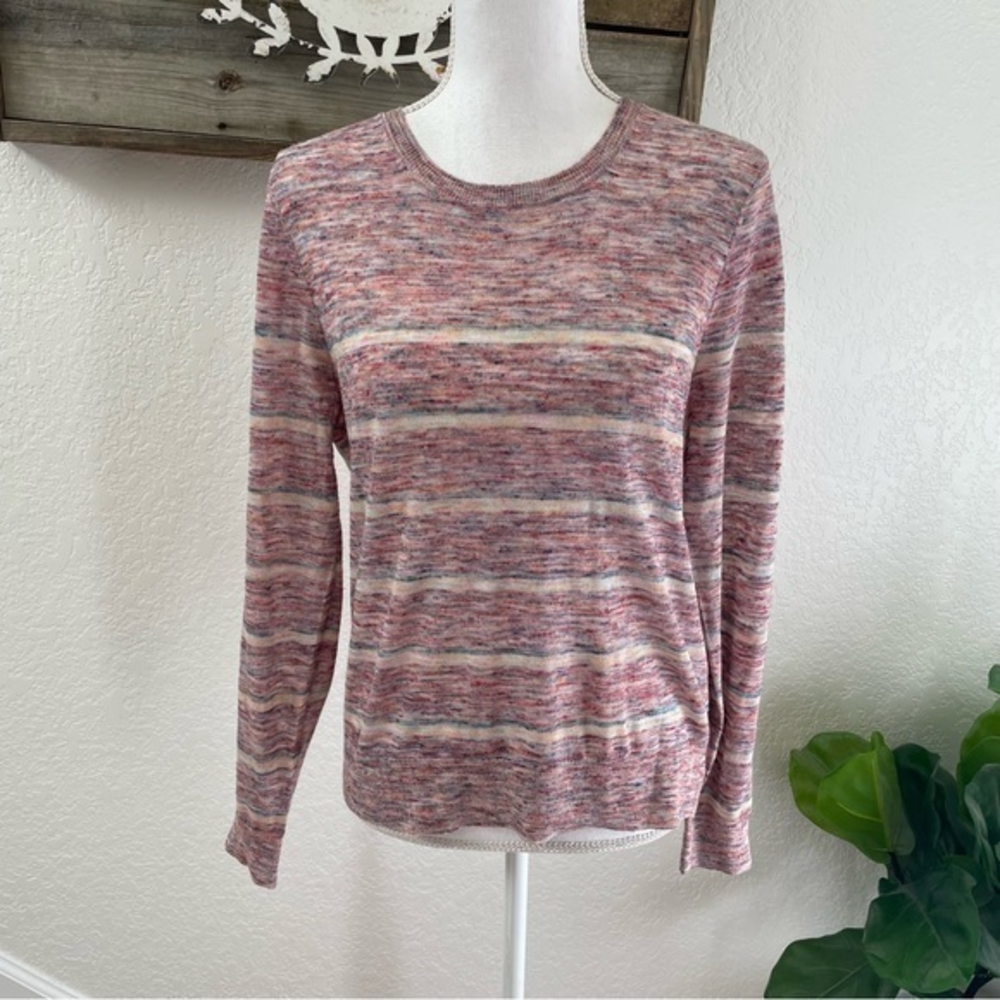 Veronica‎ Beard purple striped linen blend sweater ladies L